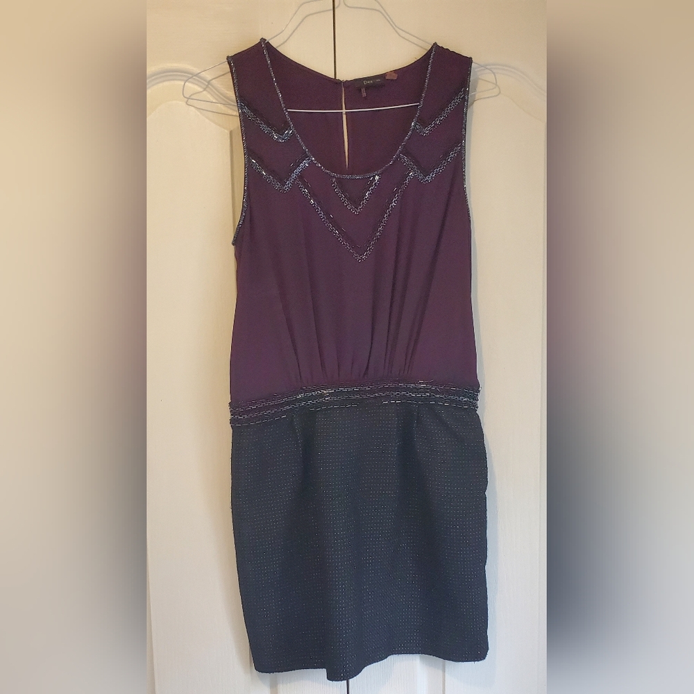Dex Purple and Black Mini Dress